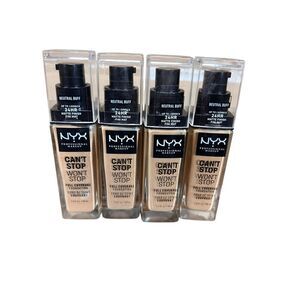 4 NYX PROFESSIONAL MAKEUP neutral buff Can't Stop Won't Stop Foundation 24h
